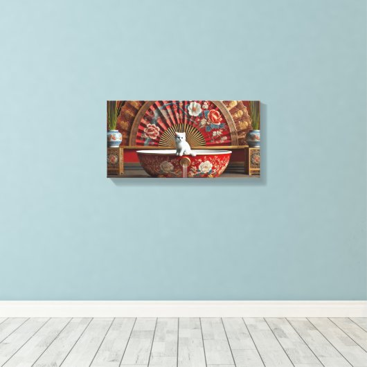 Ophelia neemt een bad canvas afdruk (Insitu (Houten vloer))