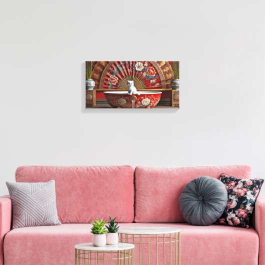 Ophelia neemt een bad canvas afdruk (Insitu (Woonkamer))