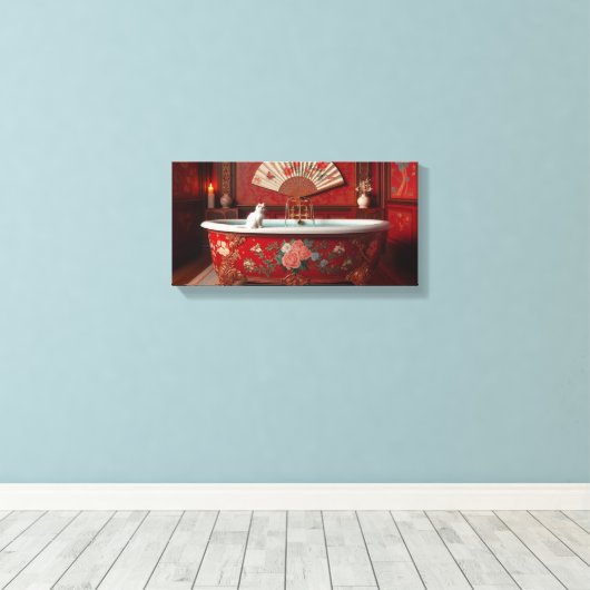 Ophelia neemt een bad canvas afdruk (Insitu (Houten vloer))