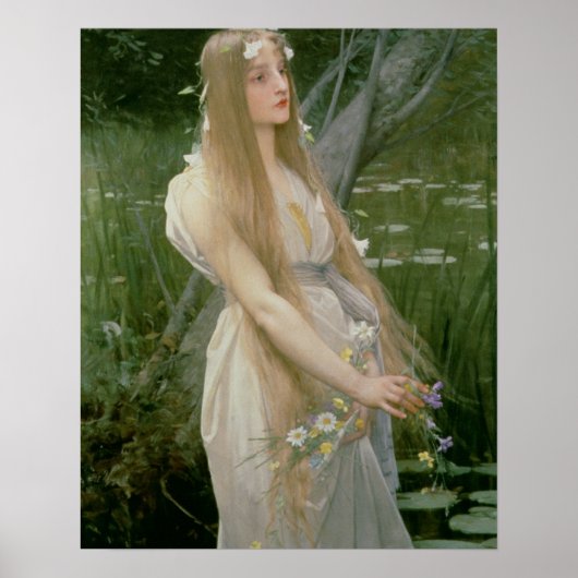 Ophelia (olie op canvas) poster (Voorkant)