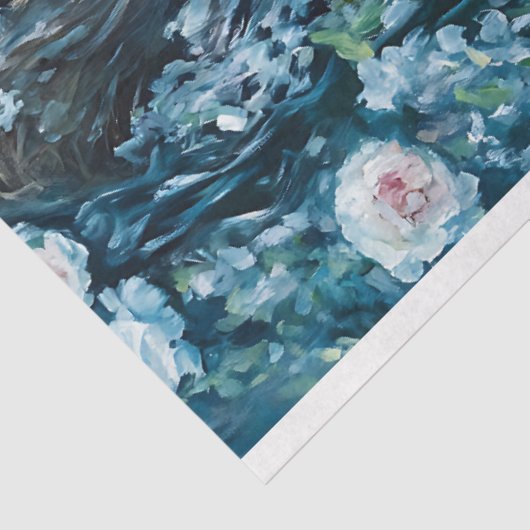 Ophelia Omgeven Door Bloemen Decoupage Tissuepapier (Detail)