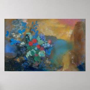 Ophelia Onder de Bloemen door Odilon Redon Print