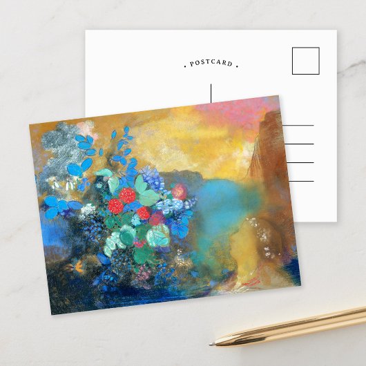 Ophelia onder de bloemen | Odilon Redon Briefkaart