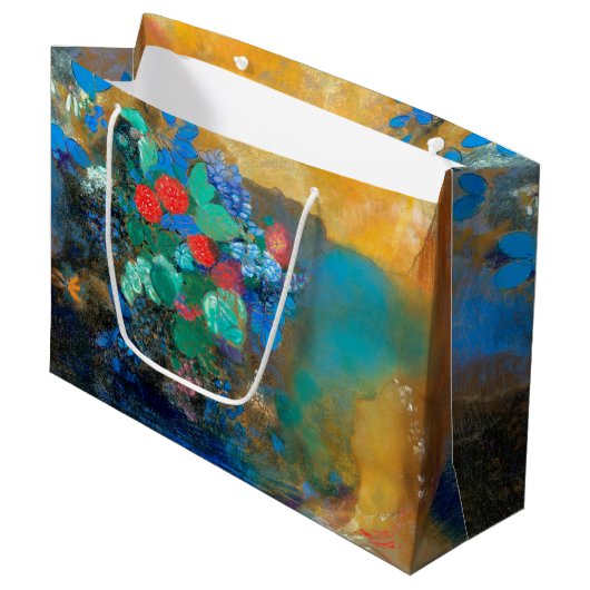 Ophelia onder de bloemen, Redon Large Gift Bag Groot Cadeauzakje (Voorkant Gekanteld)