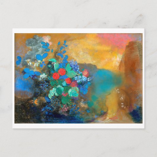 Ophelia onder de Flowers, Redon Briefkaart (Voorkant)