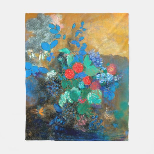 Ophelia onder de Flowers, Redon Fleece Deken (Voorkant)