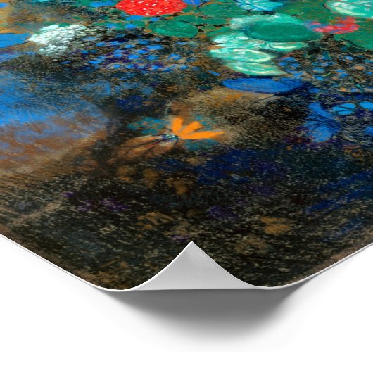 Ophelia onder de Flowers, Redon Poster (Hoek)