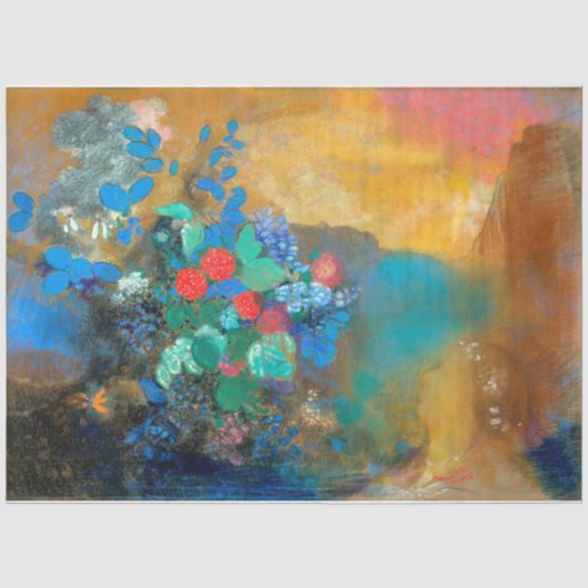 Ophelia onder de Flowers, Redon Tissuepapier (Voorkant)