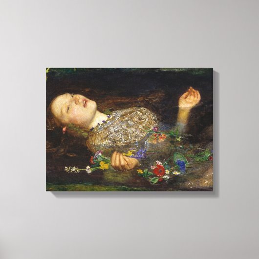Ophelia Painting door John Everett Millais Canvas Afdruk (Voorkant)