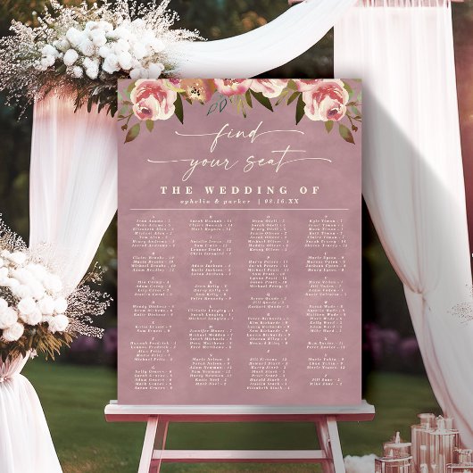 Ophelia Roze Alfabetische Wedding Zitting Grafiek Poster