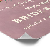 Ophelia Roze Gereserveerd Custom Family Wedding Si Poster (Hoek)