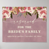 Ophelia Roze Gereserveerd Custom Family Wedding Si Poster (Voorkant)