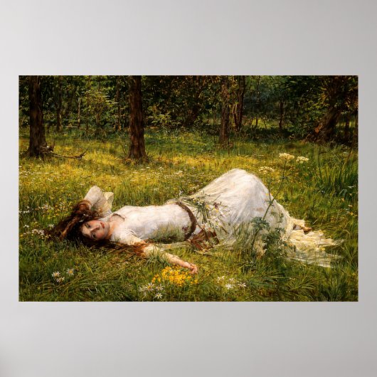 Ophelia van John William Waterhouse Poster (Voorkant)