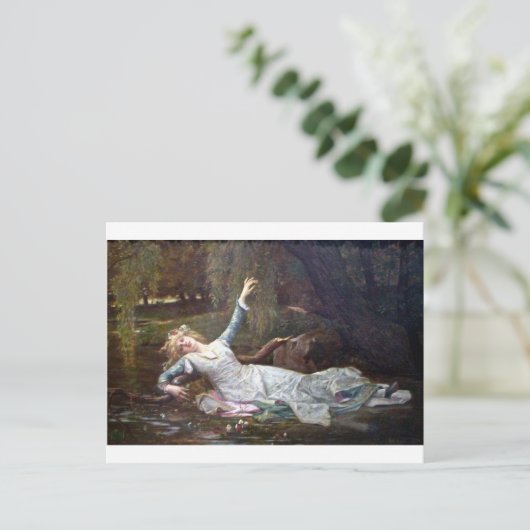 Ophelia, verdrinkingsdood briefkaart (Staand voorkant)