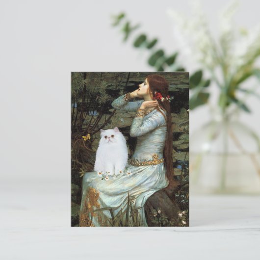 Ophelia - Witte Perzische kitten Briefkaart (Staand voorkant)