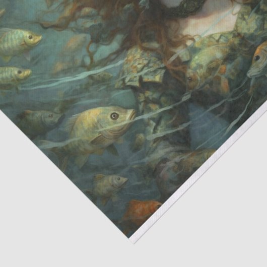 Ophelia zinkt neer met de vis tissuepapier (Detail)