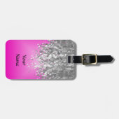 Ophete roze en smeltproppen bagagelabel (Voorkant horizontaal)