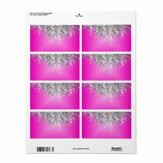 Ophete roze en smeltproppen etiket (Full Sheet)