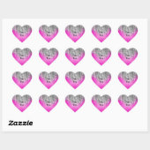 Ophete roze en smeltproppen hart sticker (Vel)