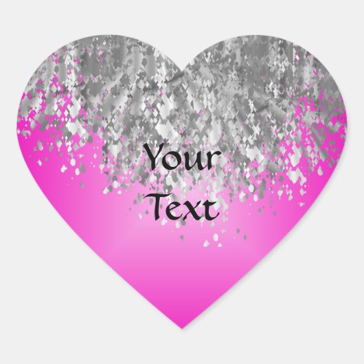 Ophete roze en smeltproppen hart sticker (Voorkant)