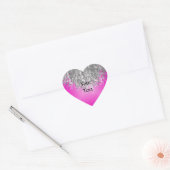 Ophete roze en smeltproppen hart sticker (Envelop)