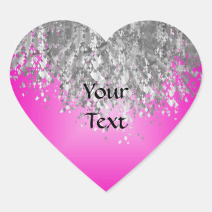 Ophete roze en smeltproppen hart sticker