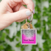 Ophete roze en smeltproppen sleutelhanger (Hand)