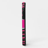 Ophete roze zebrastrepen zwarte glitterroze streep Case-Mate iPhone case (Achterkant/links)