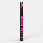 Ophete roze zebrastrepen zwarte glitterroze streep Case-Mate iPhone case (Achterkant/rechts)