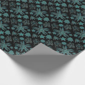 Ophiodea in Blauw op Zwart Cadeaupapier (Hoek)