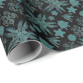 Ophiodea in Blauw op Zwart Cadeaupapier (Rol Hoek)
