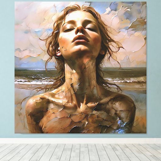 "Ophira" Fragmenten van het Zee Canvas Afdruk (Insitu (Houten vloer))