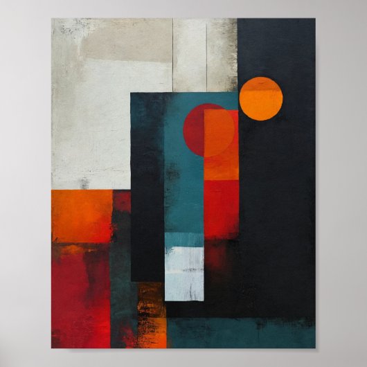 ophisticeerde meerkleurige Abstract Poster (Voorkant)