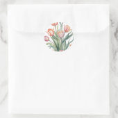 ophisticeerde tulp met Waterverf Ronde Sticker (Tas)