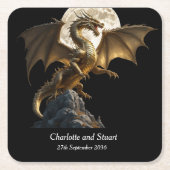 Ophitsende Woeste Draak Kartonnen Onderzetters (Voorkant)