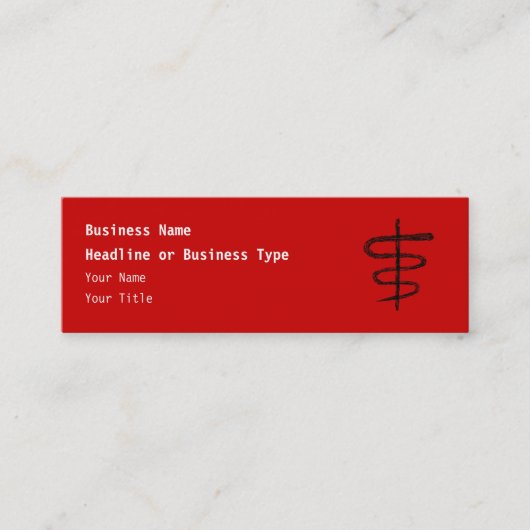 Ophiuchus Astrologisch Zodiac Sign. Zwart. Mini Visitekaartje (Voorkant)