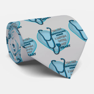 Ophthalmic Nurse Blue Heart Stropdas