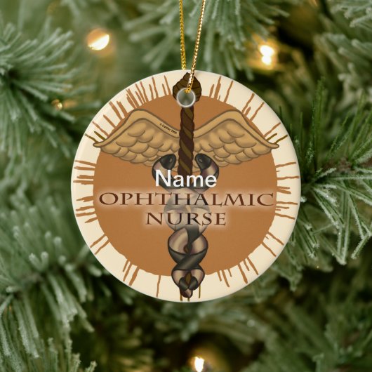 Ophthalmic Nurse Caduceus Keramisch Ornament (Boom)