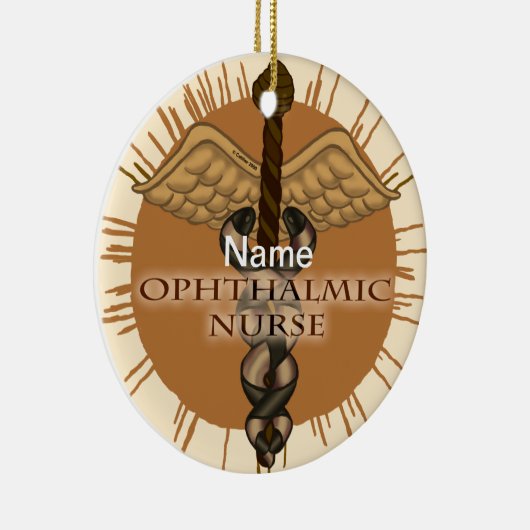 Ophthalmic Nurse Caduceus Keramisch Ornament (Rechts)