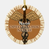 Ophthalmic Nurse Caduceus Keramisch Ornament (Voorkant)