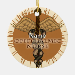 Ophthalmic Nurse Caduceus Keramisch Ornament