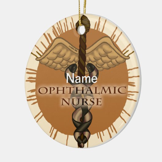 Ophthalmic Nurse Caduceus Keramisch Ornament (Links)