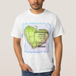 Ophthalmic Nurse Green Heart T-shirt