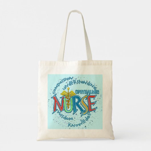 Ophthalmic Nurse Motto aangepaste verpleegkundigen Tote Bag (Achterkant)