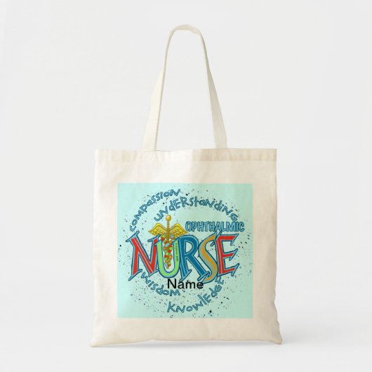 Ophthalmic Nurse Motto aangepaste verpleegkundigen Tote Bag (Voorkant)