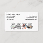 Ophthalmoloog Oogzorg Vision Store Business Visitekaartje (Voorkant)