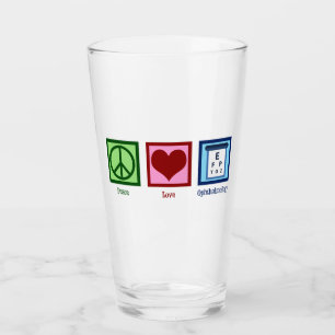 Ophthalmoloog Peace Love Ophthalmology Glas