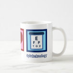 Ophthalmoloog Peace Love Ophthalmology Koffiemok<br><div class="desc">Peace Love Ophthalmology. Een coole oftalmoloog cadeau voor een oogarts van osteopathisch geneesmiddel voor gezichtsstoornissen.</div>