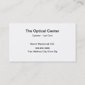 Ophthalmoloog voor Optische winkels Visitekaartje (Achterkant)