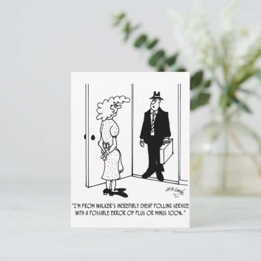 Opiniepeiling met mogelijke fout van Plus of Minus Briefkaart (Staand voorkant)